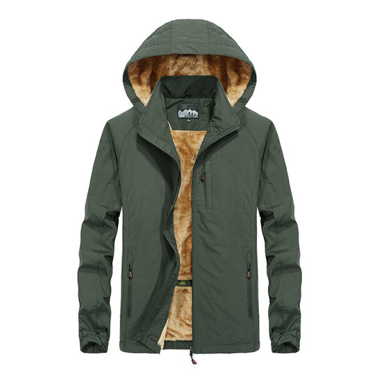 Herren Softshell-Outdoorjacke mit Teddy-Innenfutter, winddicht und Kapuze Nord Taschen