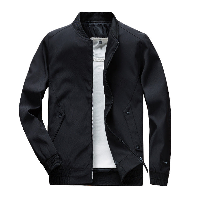 Herren Leichte Urban Bomberjacke mit Rippbündchen, Stehkragen und Druckknopftaschen Nord Taschen