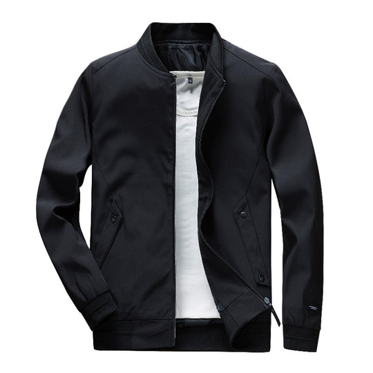 Herren Leichte Urban Bomberjacke mit Rippbündchen, Stehkragen und Druckknopftaschen Nord Taschen