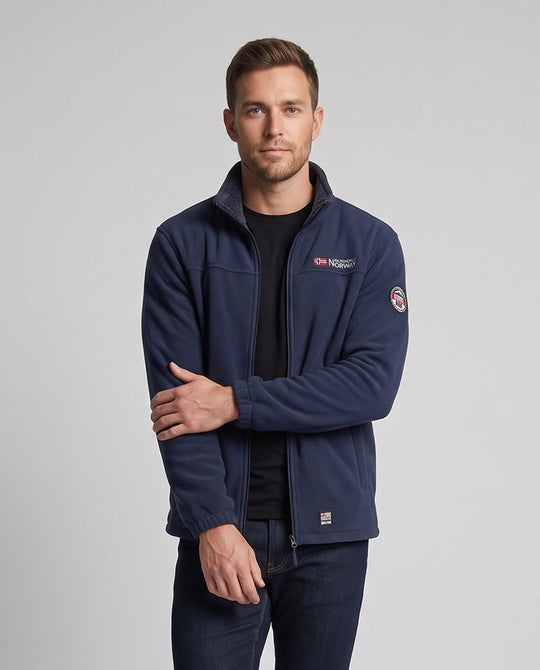 Herren Isolierende Sherpa-Fleece-Outdoorjacke mit Stehkragen, durchgehendem Reißverschluss und verdeckten Seitentaschen Nord Taschen