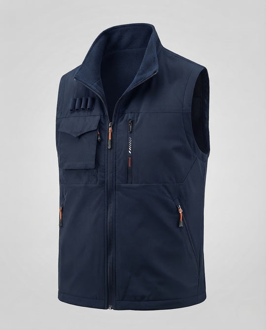 Herren Isolierte Utility‑Weste mit Fleece‑Innenfutter und Mehrfach‑Reißverschlusstaschen Nord Taschen