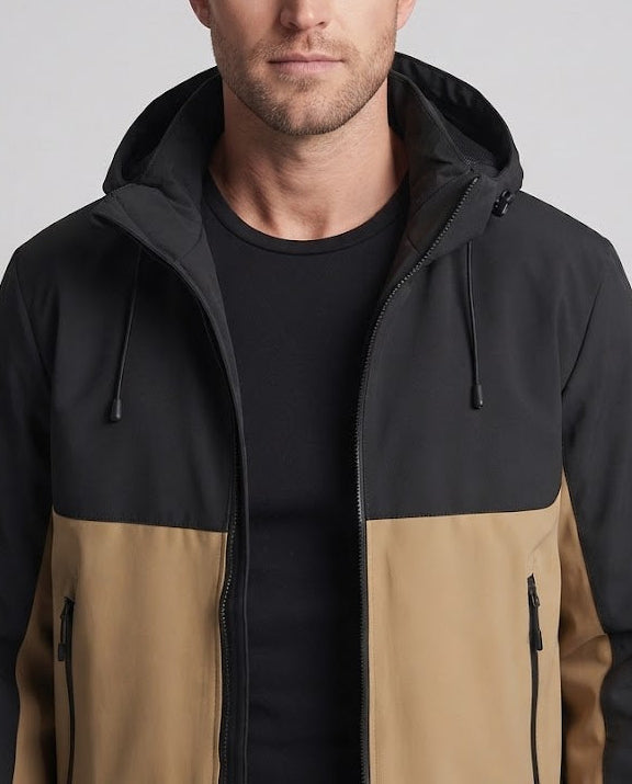 Herren Softshelljacke mit Kapuze und wattierter Thermofütterung Nord Taschen
