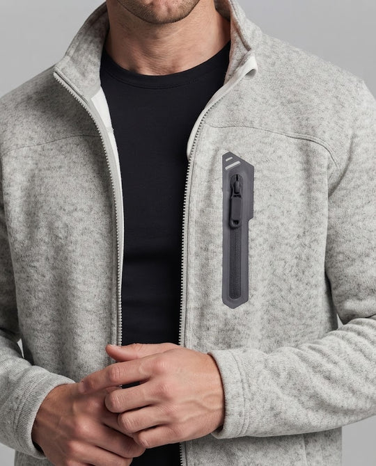 Herren Thermo‑Fleecejacke mit durchgehendem Reißverschluss hohem Kragen und wasserdichter Brusttasche Nord Taschen