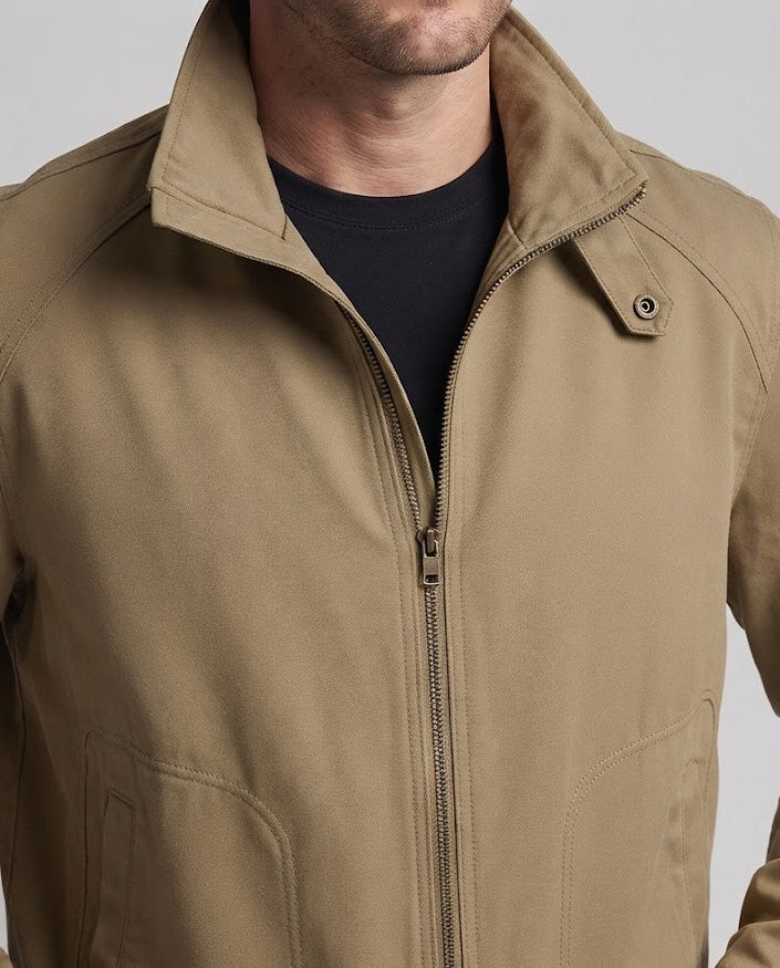 Herren Vintage Workwear Bomberjacke mit verstärkten Ärmelnähten und Zwei-Wege-Reißverschluss Nord Taschen