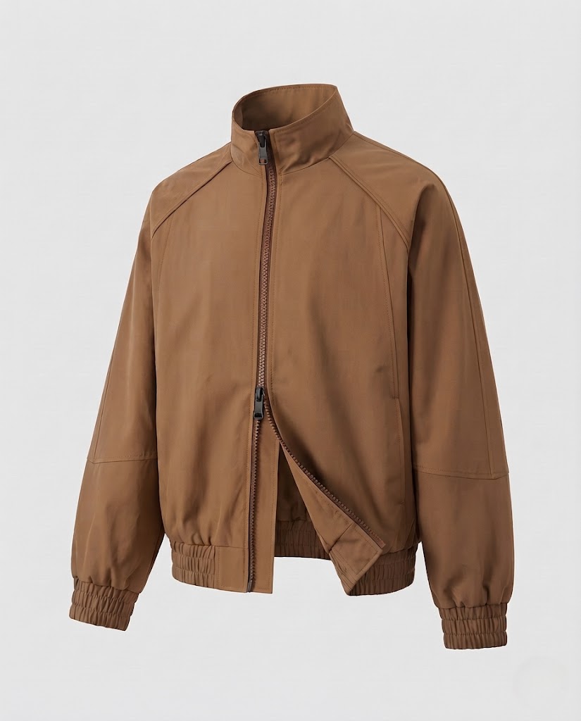Herren Gefütterte Windjacke mit Zweiwege-Reißverschluss und Stehkragen Nord Taschen