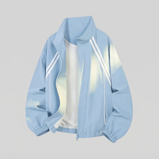 Herren leichte Zip-Jacke im sportiven Racer-Look mit Stehkragen Nord Taschen
