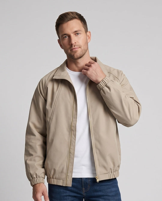 Herren wasserabweisende atmungsaktive Windjacke mit Stehkragen und Reißverschluss Nord Taschen