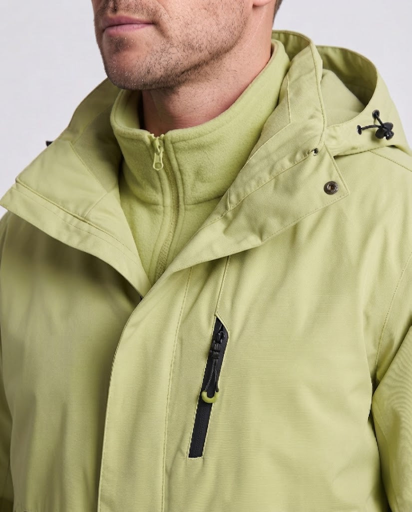 Herren Kombinierbarer Softshell-Parka mit herausnehmbarer Fleece-Innenjacke und technischer Kapuze Nord Taschen