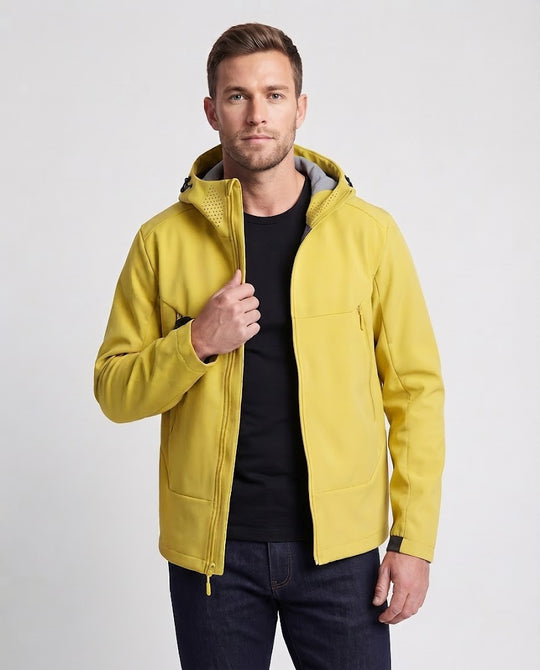 Herren Softshelljacke mit Kapuze, wind- und wasserabweisend Nord Taschen