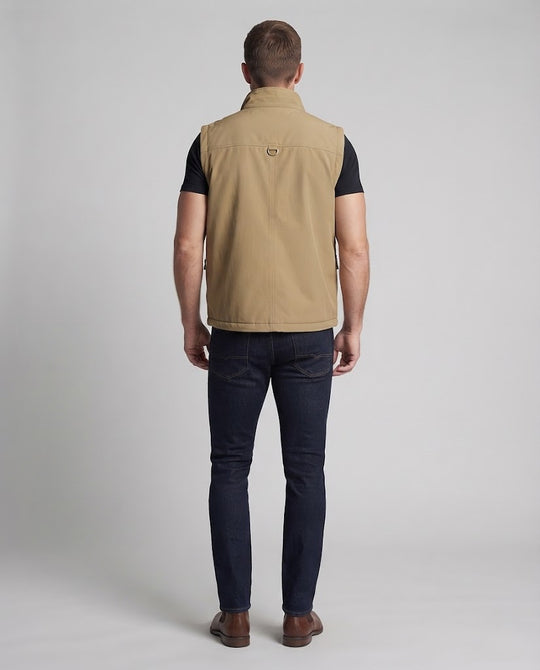 Herren Windabweisende Softshell-Weste mit Fleece-Futter und Reißverschlüssen Nord Taschen