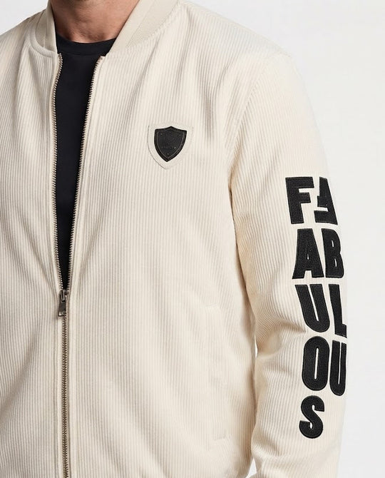 Herren Struktur‑Cord Bomberjacke mit Reißverschluss und geripptem Kragen Nord Taschen