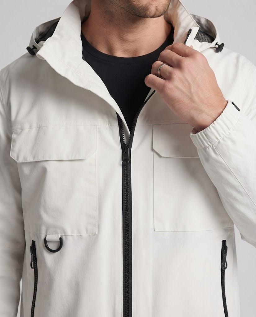Herren Wasserfeste Outdoor- und Winterjacke mit Fleecefutter, Kapuze und Multifunktionstaschen Nord Taschen