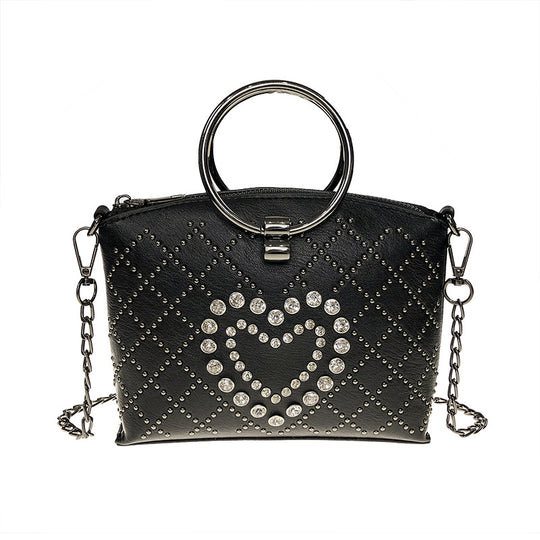 Damen Designer Umhängetasche mit glamourösem Herzdesign Nord Taschen