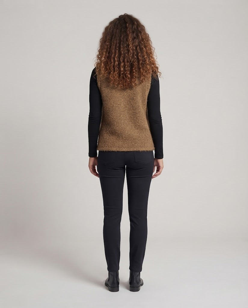 Damen Ärmellose Bouclé‑Weste mit Schleifenverschluss Nord Taschen
