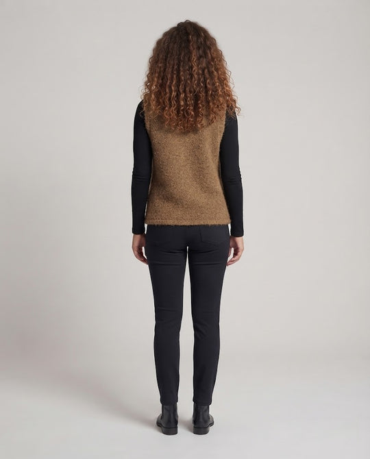 Damen Ärmellose Bouclé‑Weste mit Schleifenverschluss Nord Taschen