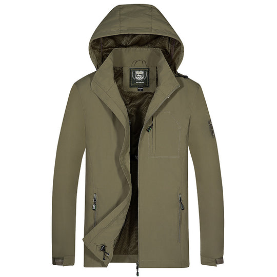 Herren Kapuzen-Softshelljacke mit Mesh-Innenfutter und multifunktionalen Reißverschlusstaschen Nord Taschen