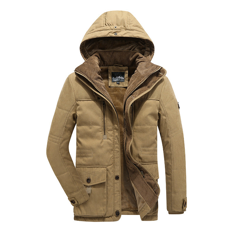 Herren Thermo-Feldparka mit abnehmbarer Kapuze und Teddyfutter Nord Taschen