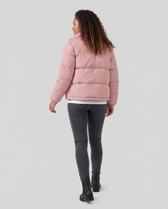 Kurze Damen-Steppjacke, gefüttert, mit Kapuze