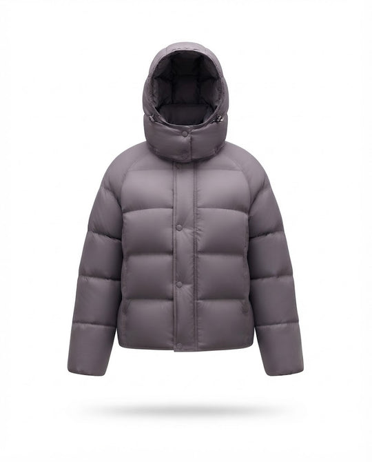 Kurze Damen-Steppjacke mit Kapuze, wattiert