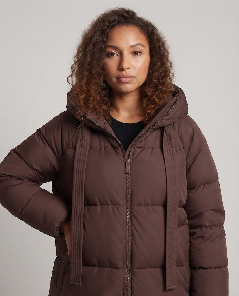 Lange Damen-Winterjacke im koreanischen Stil