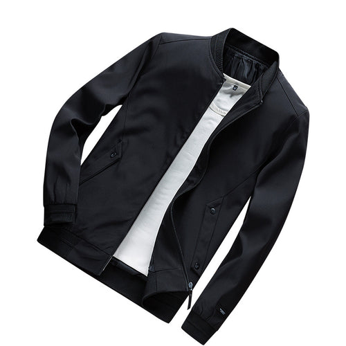 Herren Leichte Urban Bomberjacke mit Rippbündchen, Stehkragen und Druckknopftaschen Nord Taschen