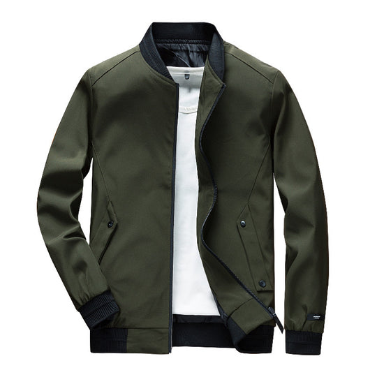 Herren Leichte Urban Bomberjacke mit Rippbündchen, Stehkragen und Druckknopftaschen Nord Taschen