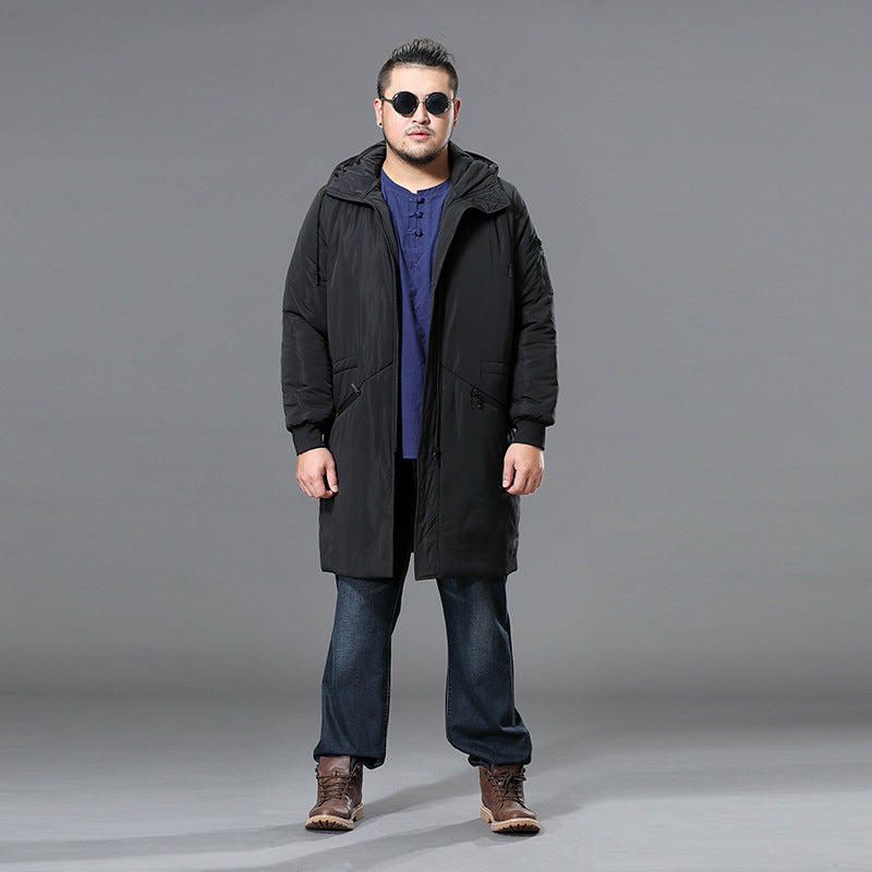 Herren Lange Steppparka mit Kapuze und verdecktem Reißverschluss Nord Taschen