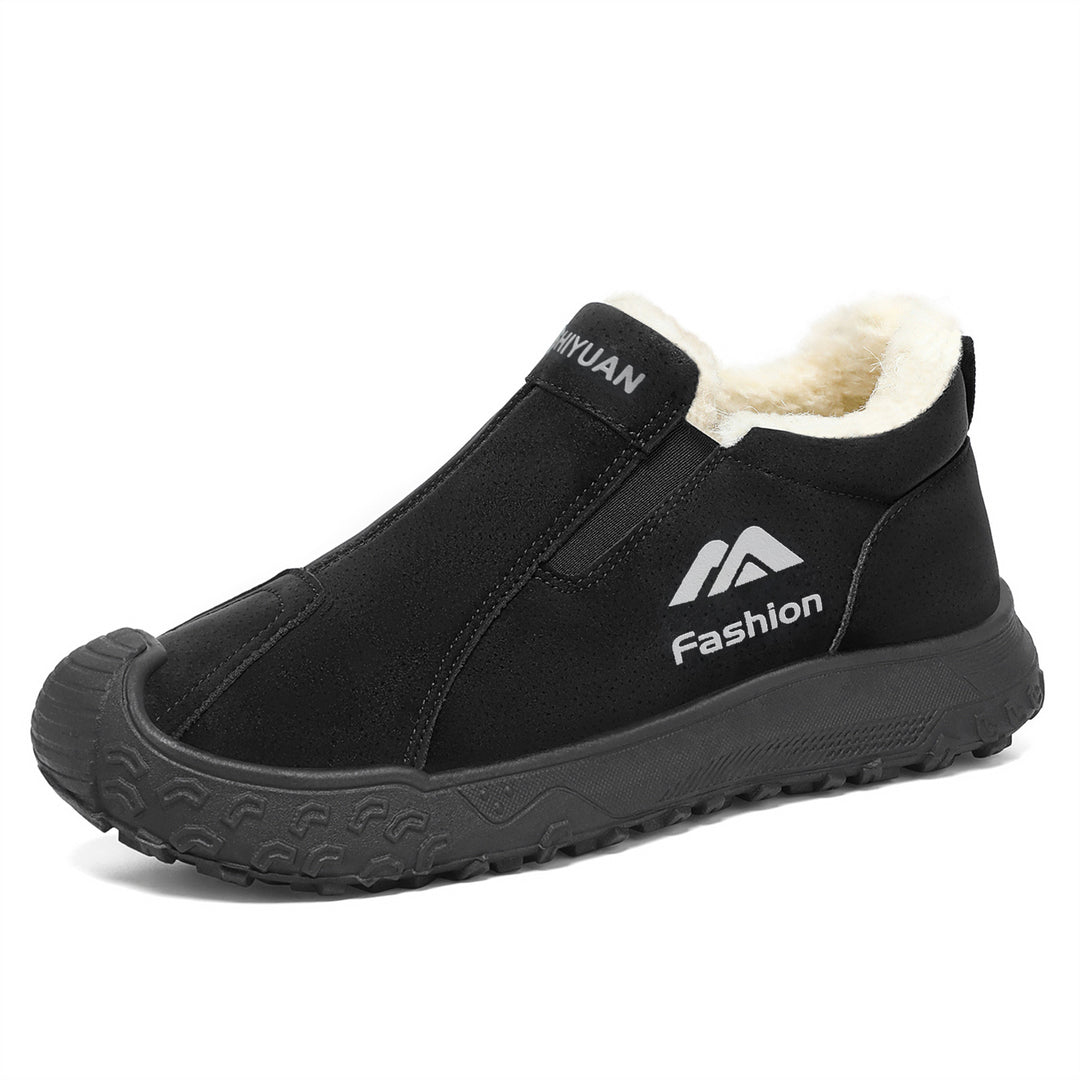 Gefütterte Herren-Winterstiefel aus Wildlederimitat