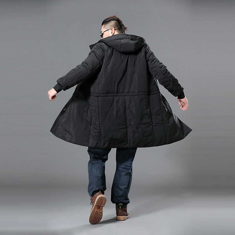 Herren Lange Steppparka mit Kapuze und verdecktem Reißverschluss Nord Taschen