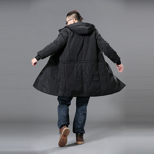 Herren Lange Steppparka mit Kapuze und verdecktem Reißverschluss Nord Taschen