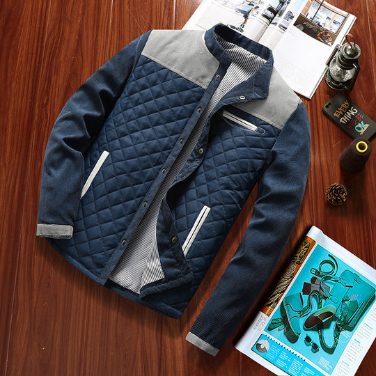 Herren Gesteppte Hybridjacke mit Stehkragen, Brust-Reißverschluss und Kontrast-Einsätzen Nord Taschen