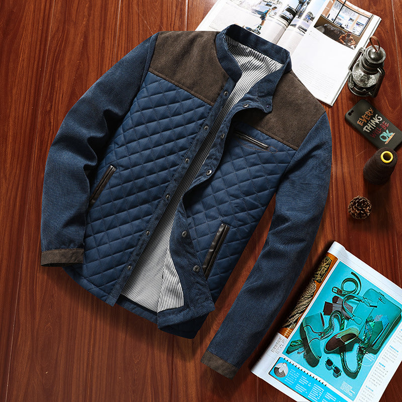 Herren Gesteppte Hybridjacke mit Stehkragen, Brust-Reißverschluss und Kontrast-Einsätzen Nord Taschen