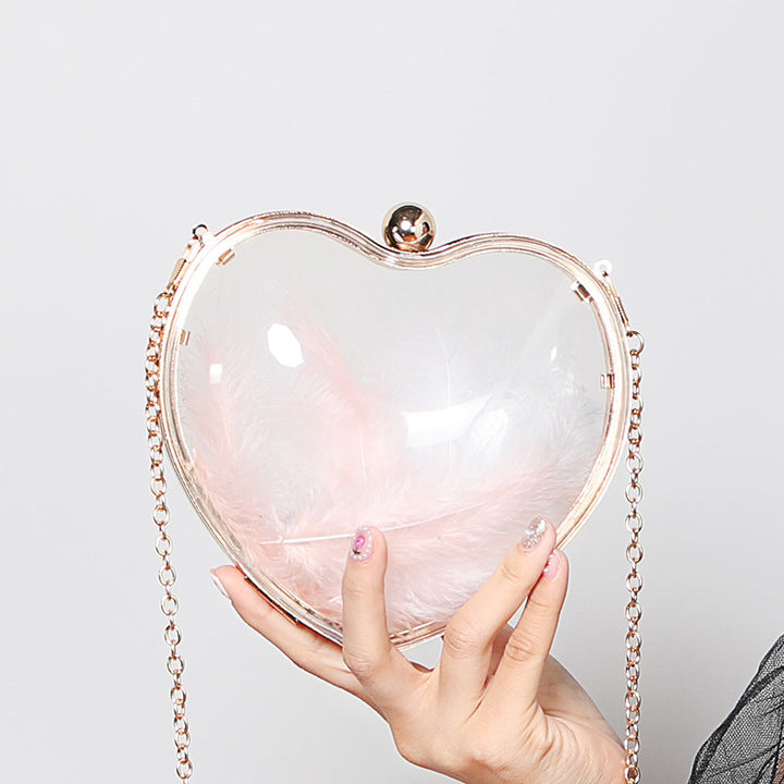 Damen Herzförmige Clutch mit eleganten Details Nord Taschen