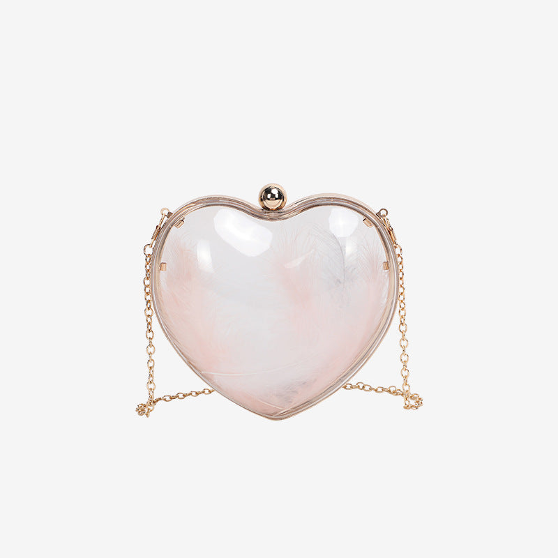 Damen Herzförmige Clutch mit eleganten Details Nord Taschen