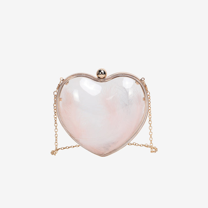 Damen Herzförmige Clutch mit eleganten Details Nord Taschen