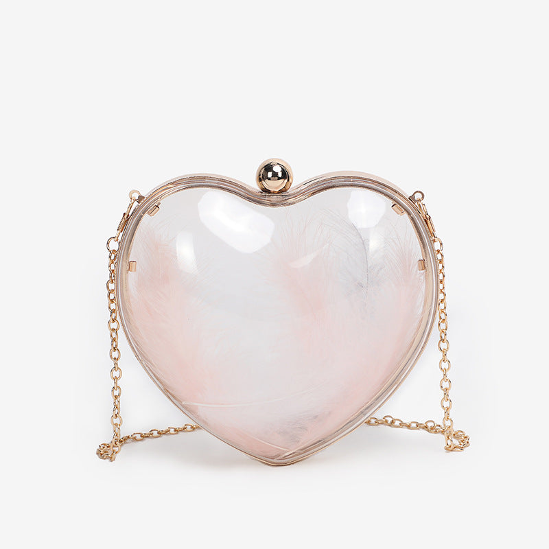 Damen Herzförmige Clutch mit eleganten Details Nord Taschen