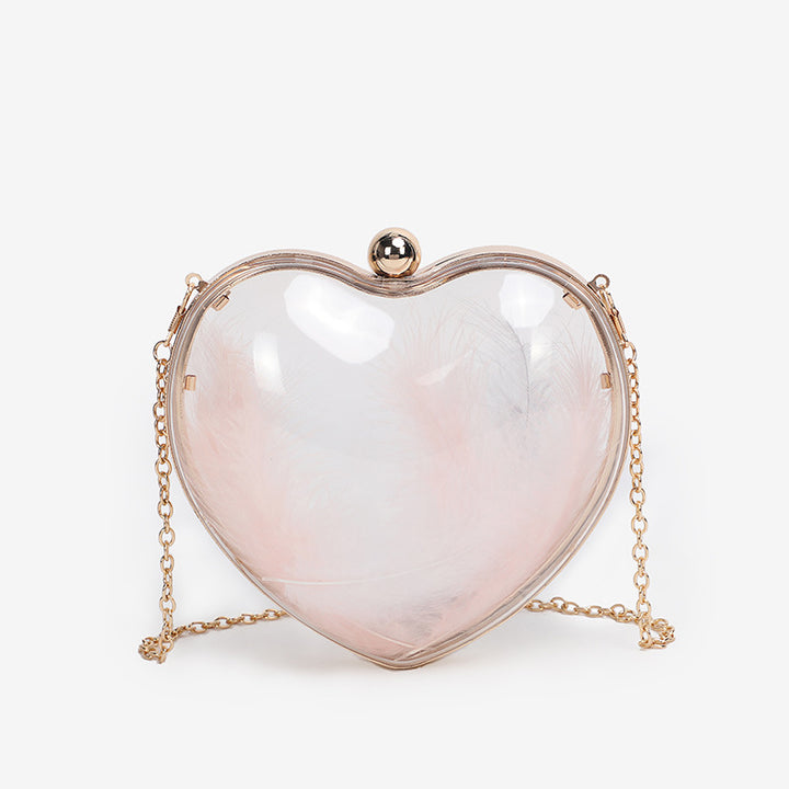 Damen Herzförmige Clutch mit eleganten Details Nord Taschen