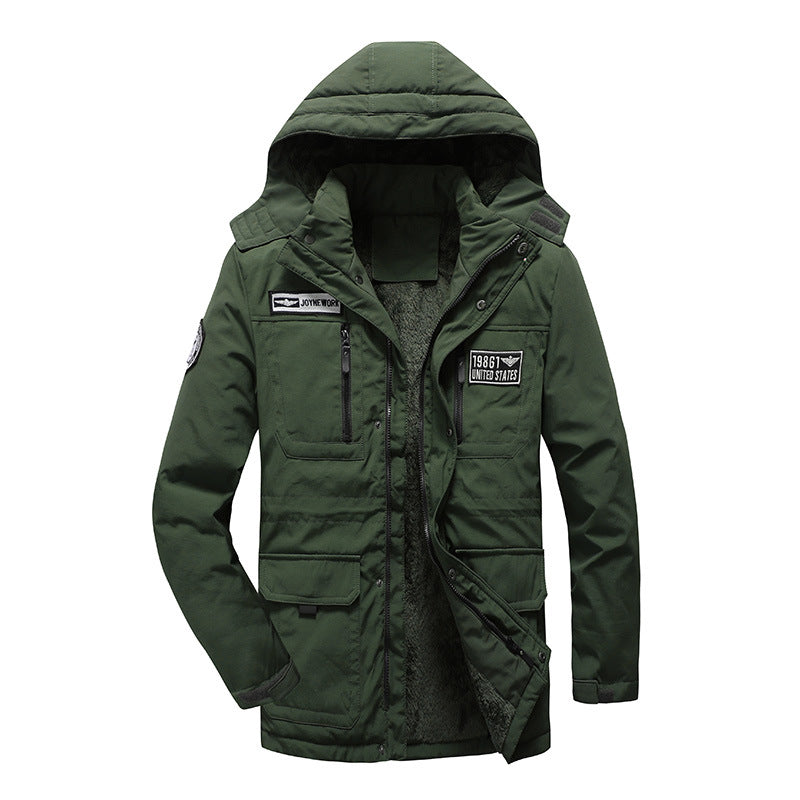 Herren gefütterte Militärparka mit Kapuze, Thermo-Fütterung und Multifunktionstaschen Nord Taschen