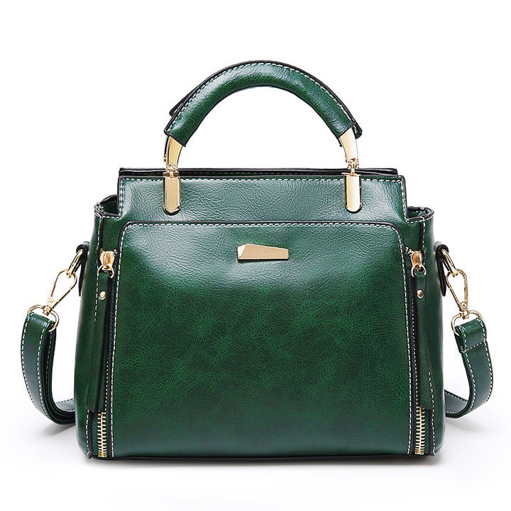 Damen Handtasche mit strukturiertem Kunstleder und goldenen Akzenten Nord Taschen