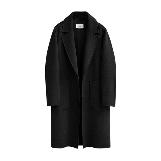 Damen Oversized Wollmix-Mantel mit Reverskragen und aufgesetzten Taschen Nord Taschen