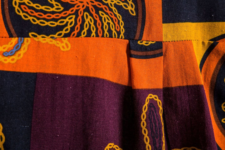 Herren Kurzarmhemd mit afric-inspired Mustern und lässigem Henley-Ausschnitt