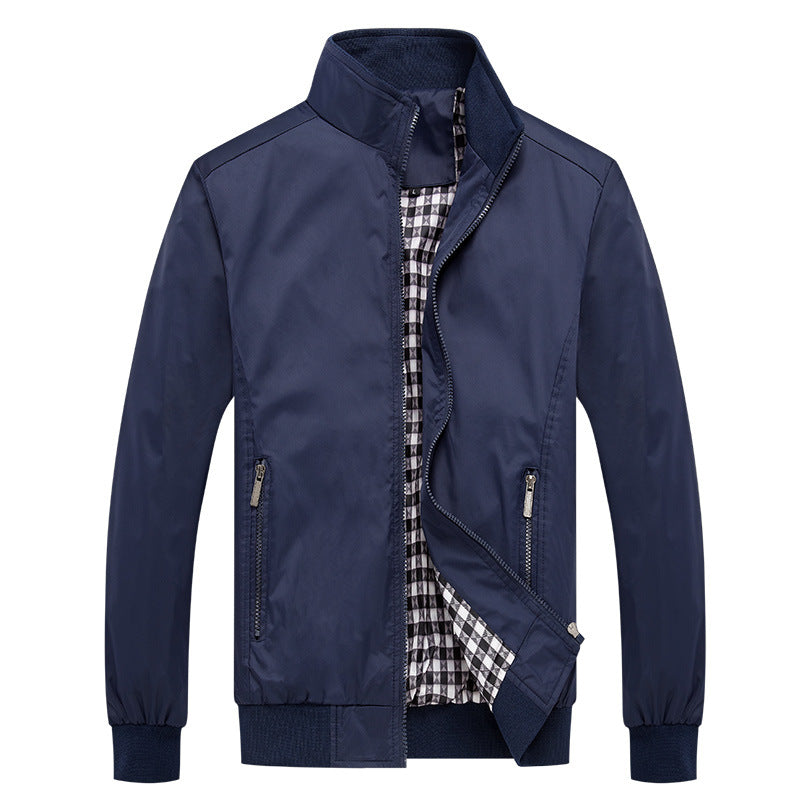 Herren Kurzblouson mit Stehkragen, Karo-Innenfutter und Rippenbündchen Nord Taschen