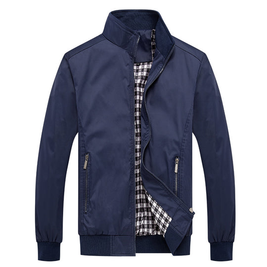 Herren Kurzblouson mit Stehkragen, Karo-Innenfutter und Rippenbündchen Nord Taschen