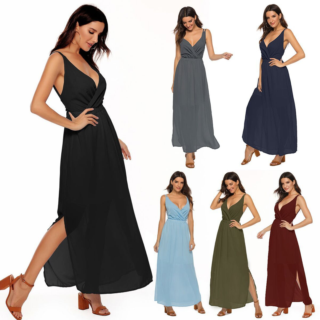 Damen Maxikleid mit elegantem Wickeldesign und schmeichelnder Silhouette