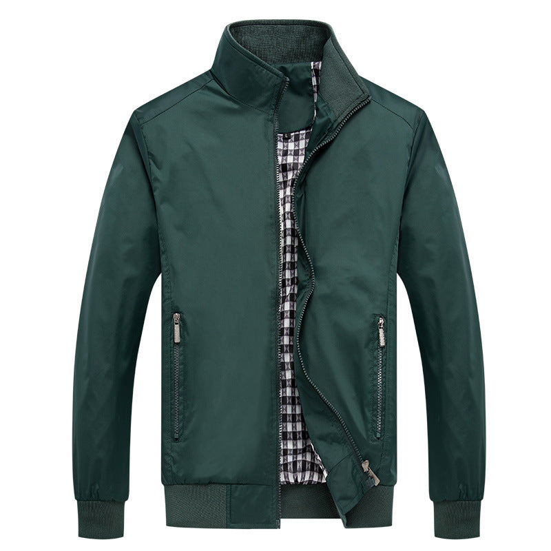 Herren Kurzblouson mit Stehkragen, Karo-Innenfutter und Rippenbündchen Nord Taschen