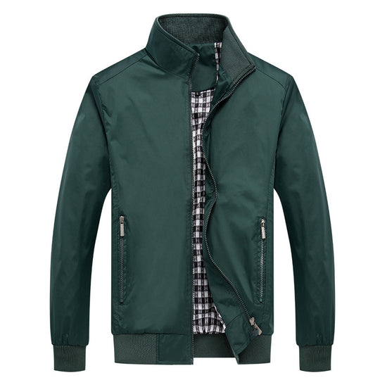 Herren Kurzblouson mit Stehkragen, Karo-Innenfutter und Rippenbündchen Nord Taschen