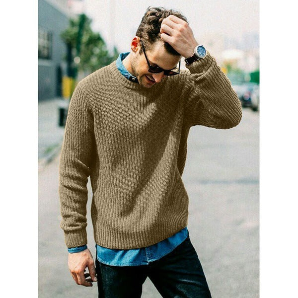Herren Strickpullover mit Rundhalsausschnitt