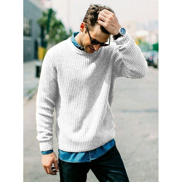 Herren Strickpullover mit Rundhalsausschnitt