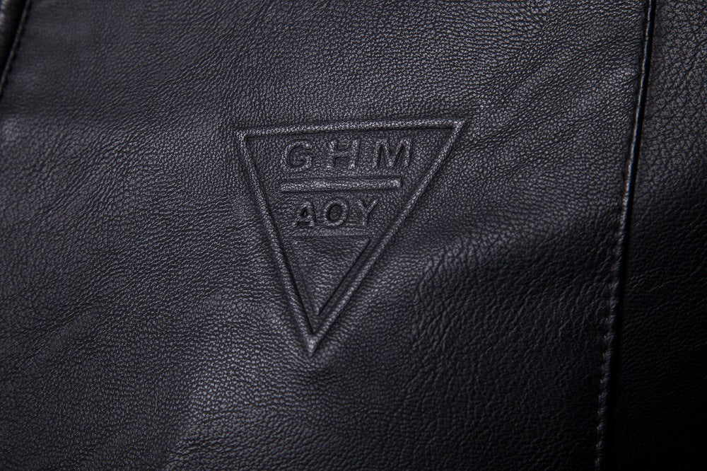 Herren schlanker Kunstleder-Blouson im Racer‑Look mit Stehkragen und verdecktem Reißverschluss Nord Taschen