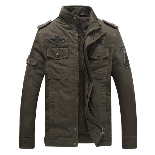 Herren Militärinspirierte Feldjacke mit Teddyfutter und Multifunktionstaschen Nord Taschen